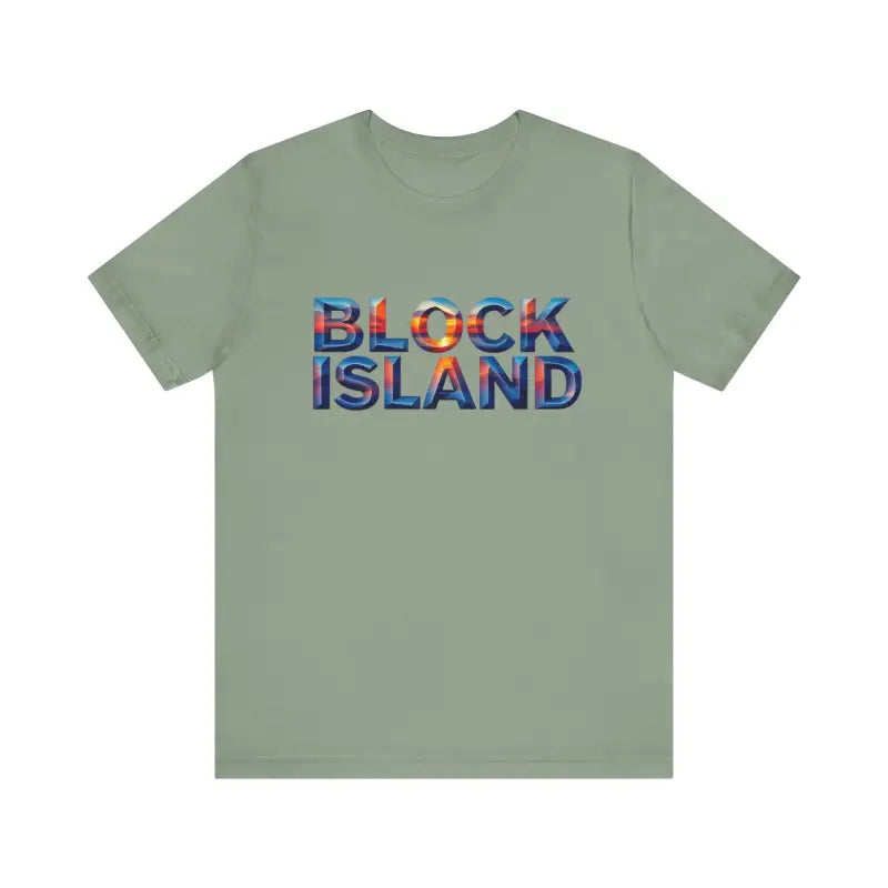 Ocean State Styles T Shirt Block Island Sunset Unisex Jersey