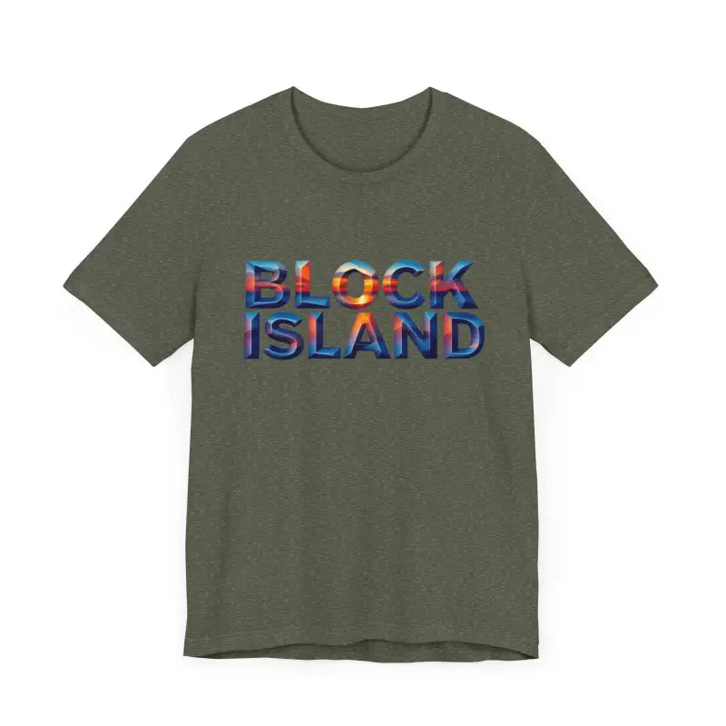 Ocean State Styles T Shirt Block Island Sunset Unisex Jersey