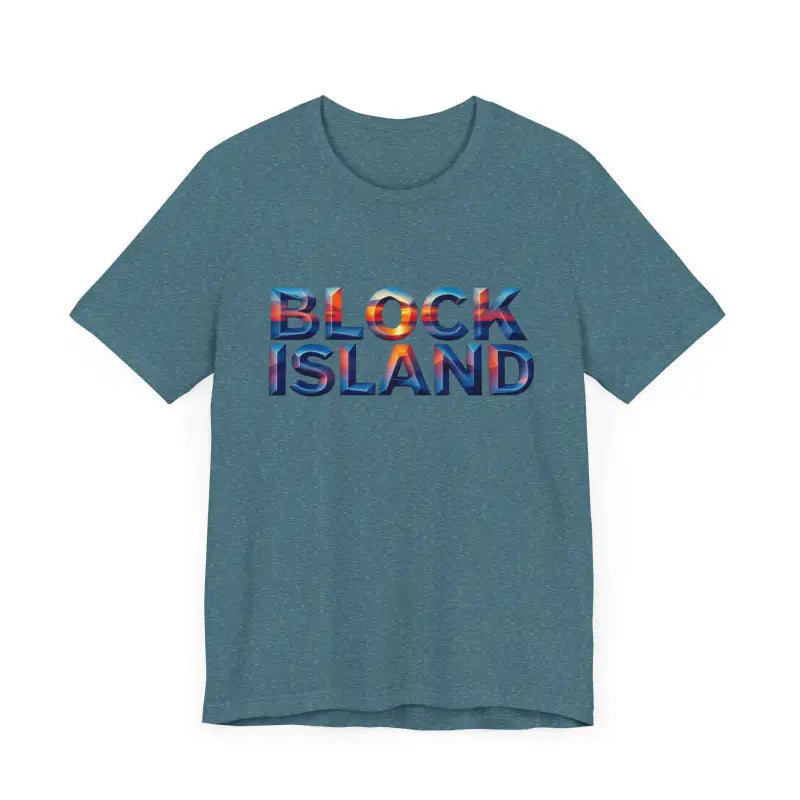 Ocean State Styles T Shirt Block Island Sunset Unisex Jersey