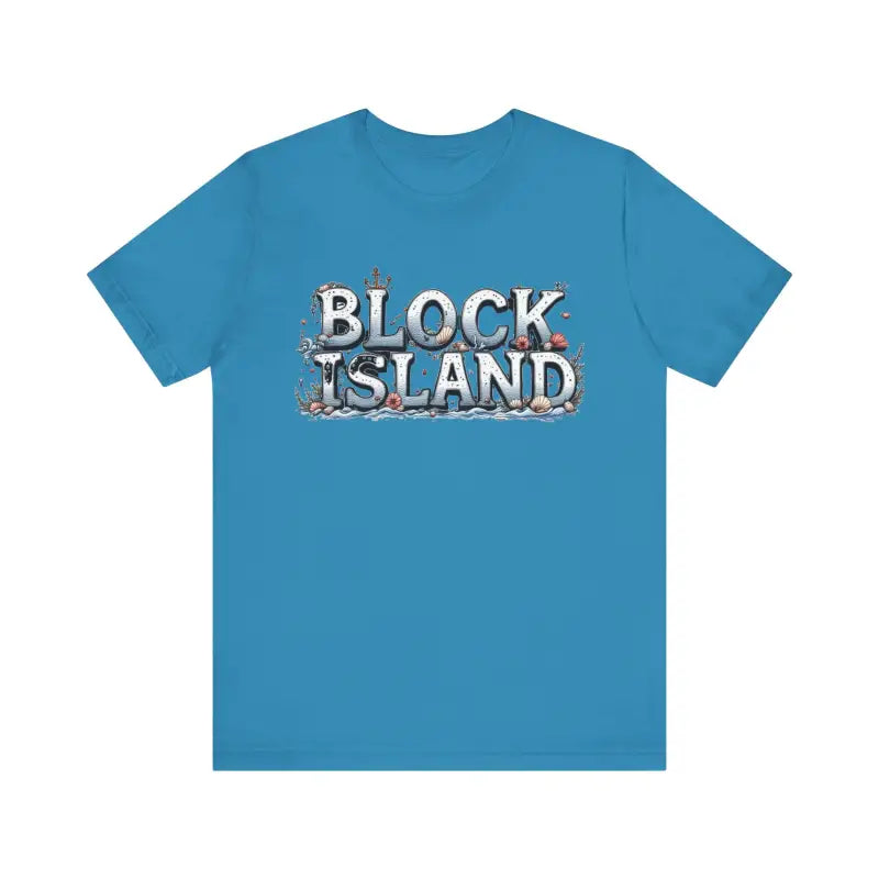 Unisex T-shirt with classic Block Island coastal graphic design
