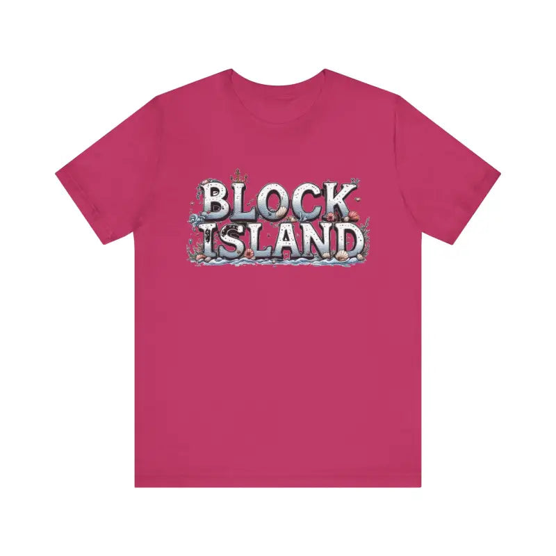 Unisex T-shirt with classic Block Island coastal graphic design