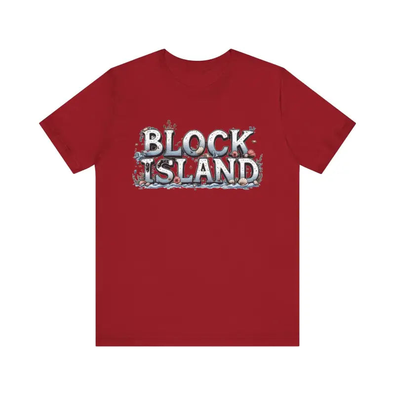 Unisex T-shirt with classic Block Island coastal graphic design