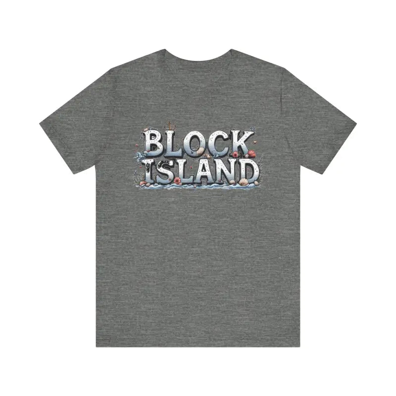 Unisex T-shirt with classic Block Island coastal graphic design