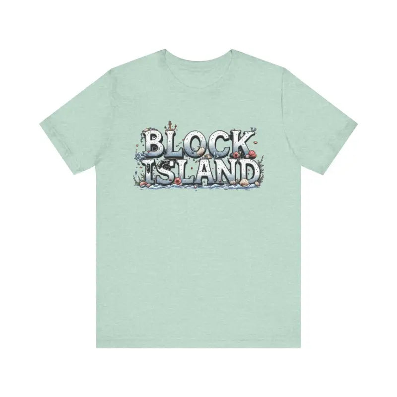 Unisex T-shirt with classic Block Island coastal graphic design