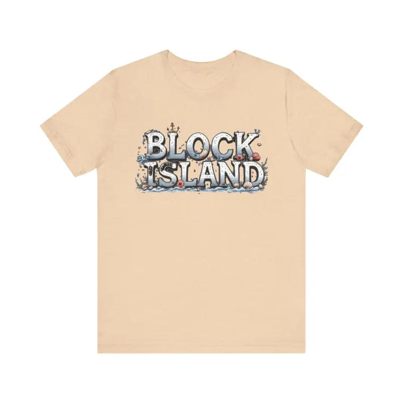 Unisex T-shirt with classic Block Island coastal graphic design