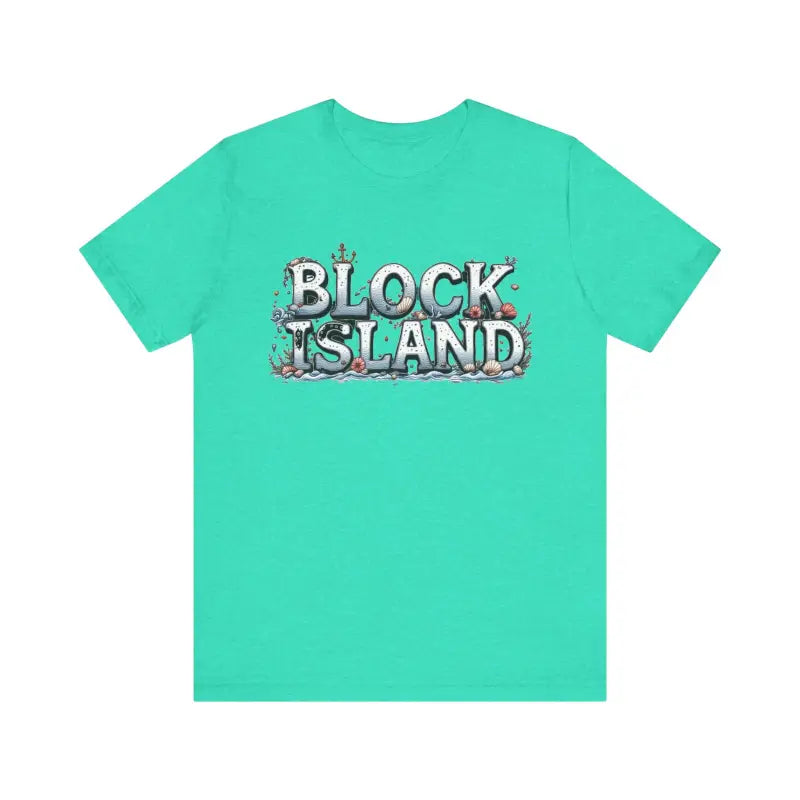 Unisex T-shirt with classic Block Island coastal graphic design