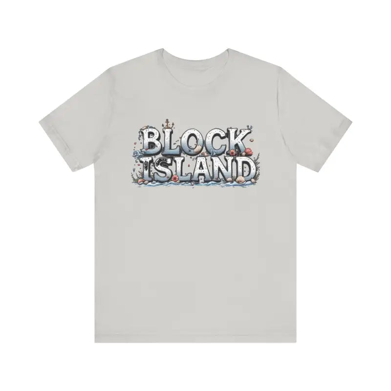 Unisex T-shirt with classic Block Island coastal graphic design
