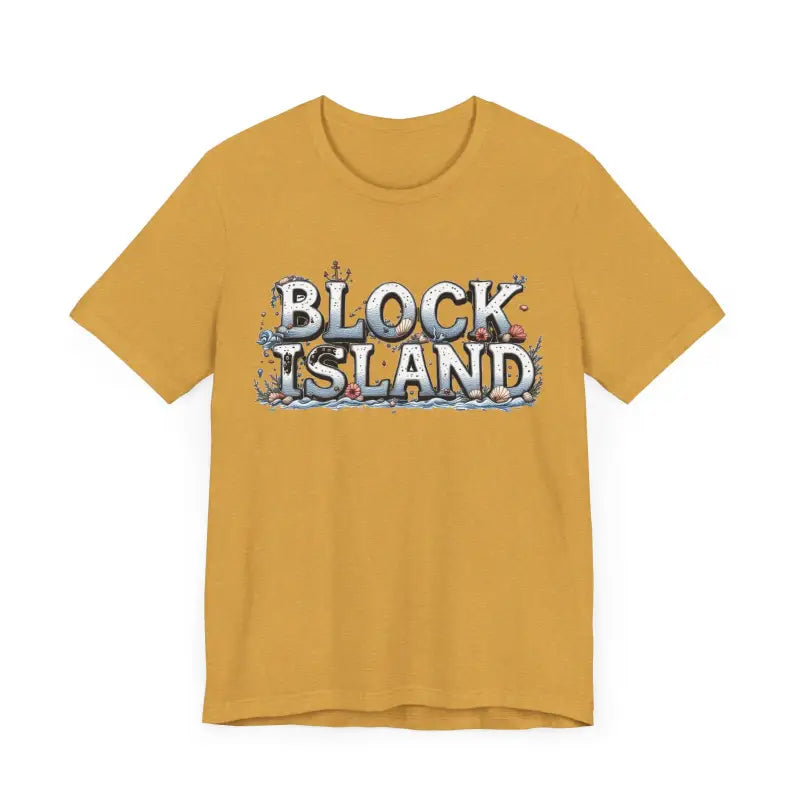 Unisex T-shirt with classic Block Island coastal graphic design