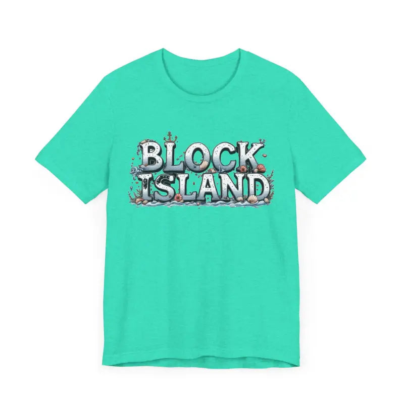 Unisex T-shirt with classic Block Island coastal graphic design