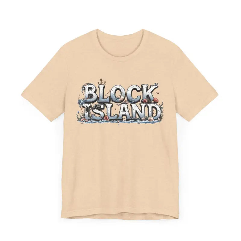 Unisex T-shirt with classic Block Island coastal graphic design