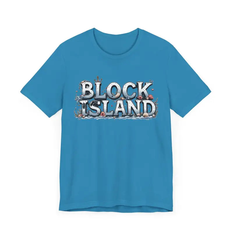 Unisex T-shirt with classic Block Island coastal graphic design