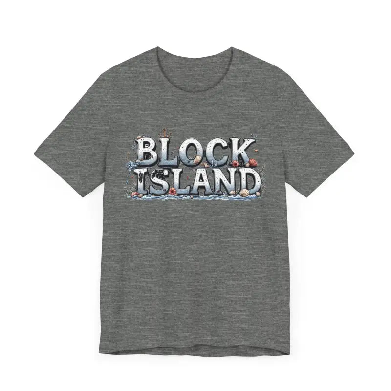 Unisex T-shirt with classic Block Island coastal graphic design