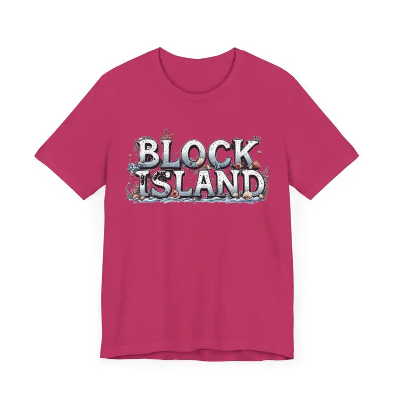 Unisex T-shirt with classic Block Island coastal graphic design