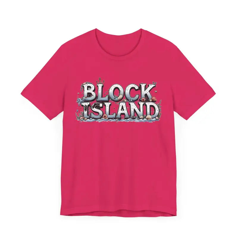 Unisex T-shirt with classic Block Island coastal graphic design