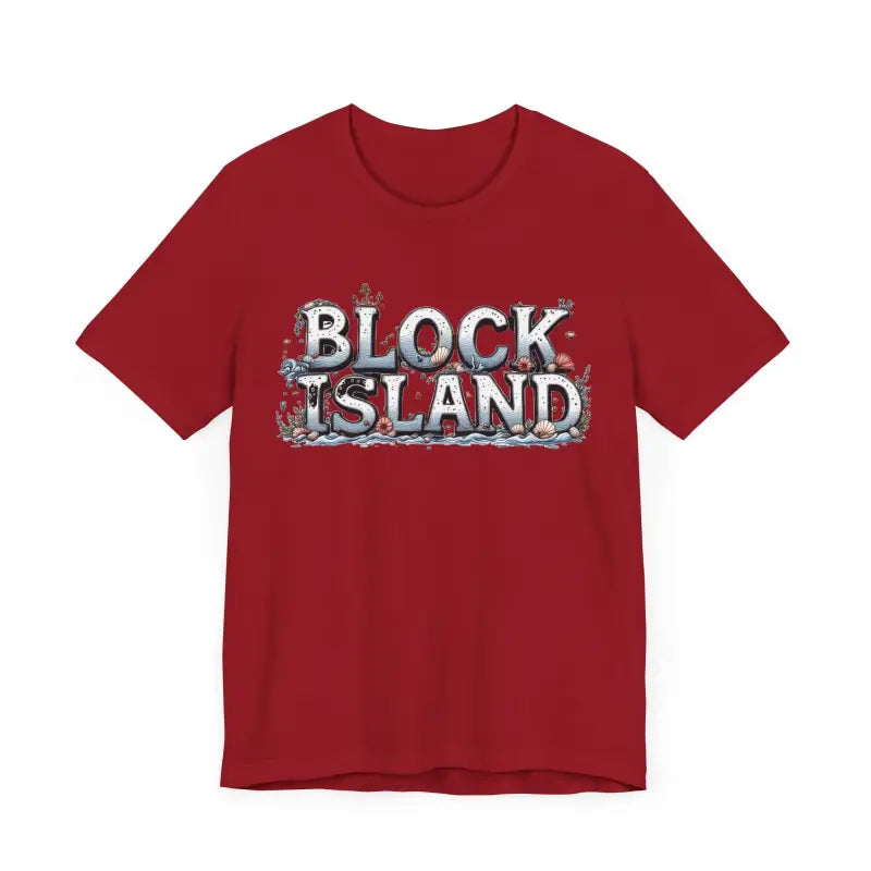 Unisex T-shirt with classic Block Island coastal graphic design