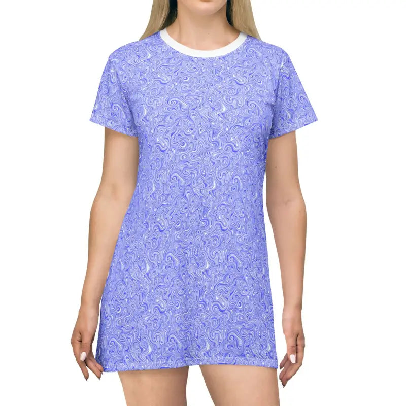 Ocean State Styles T Shirt Dress Swirl Pattern Lightweight