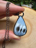 Blue Chalcedony Necklace (natural crack in stone)