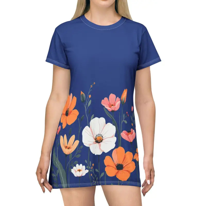 Ocean State Styles T Shirt Dress Floral Print Everyday