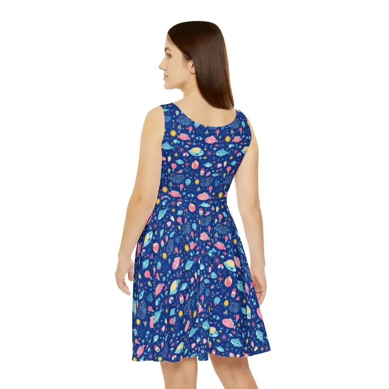 Ocean State Styles Dress Space Themed Pattern Women