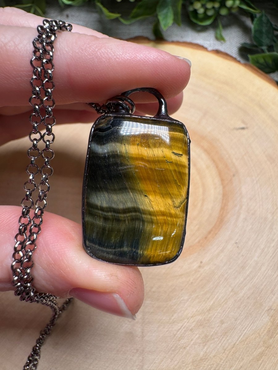 Blue Tigers Eye Necklace