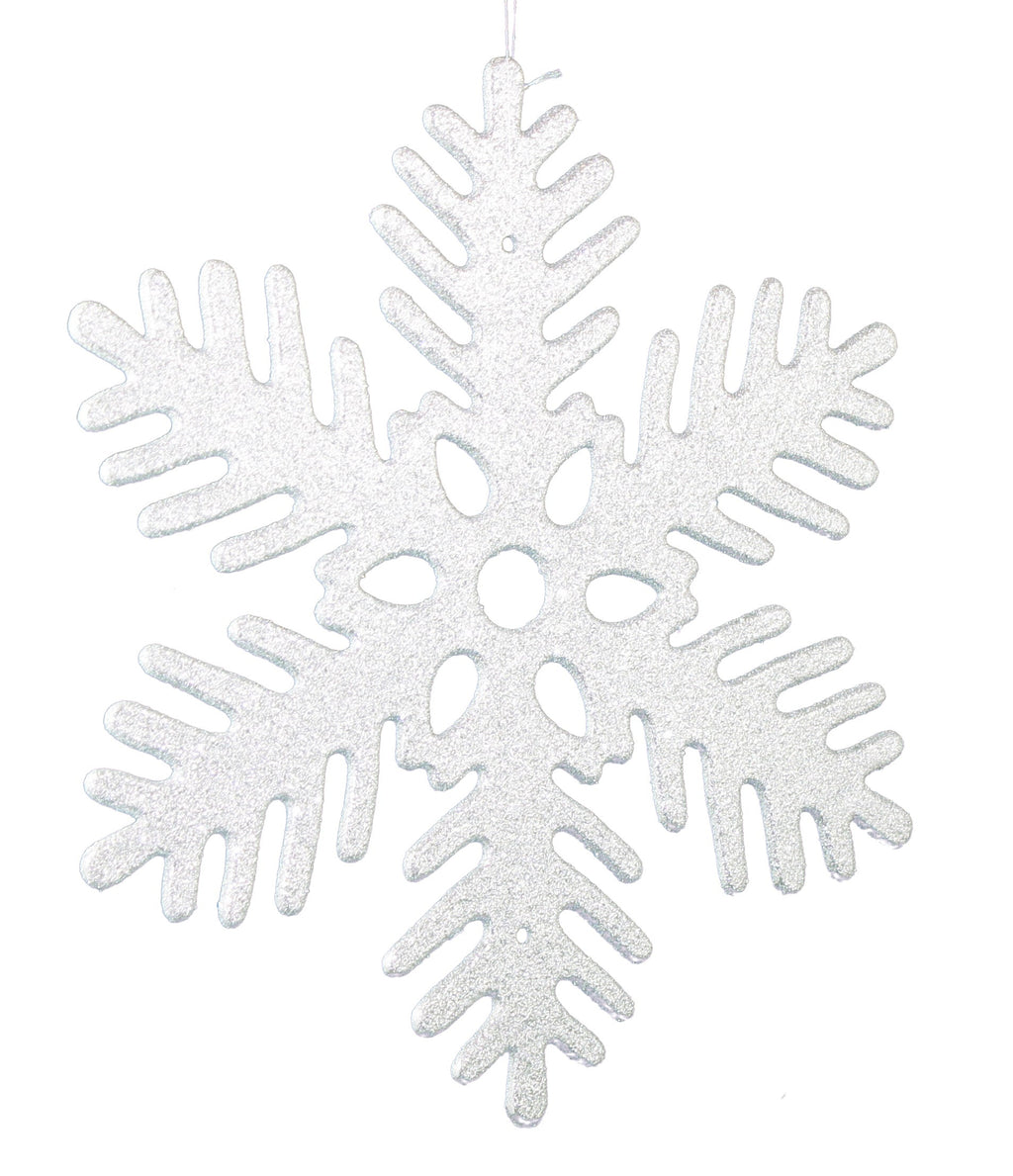 Glitter Snowflake 11 Inch Ornament - Heavy Sparkle - Die Cut