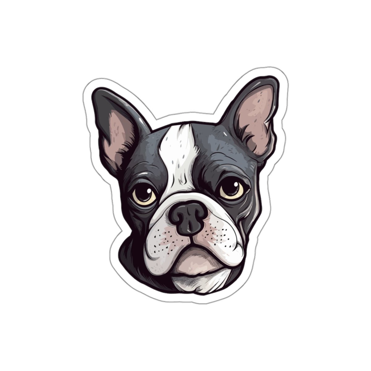 Boston Terrier Vinyl Sticker, 2.6" x 3"