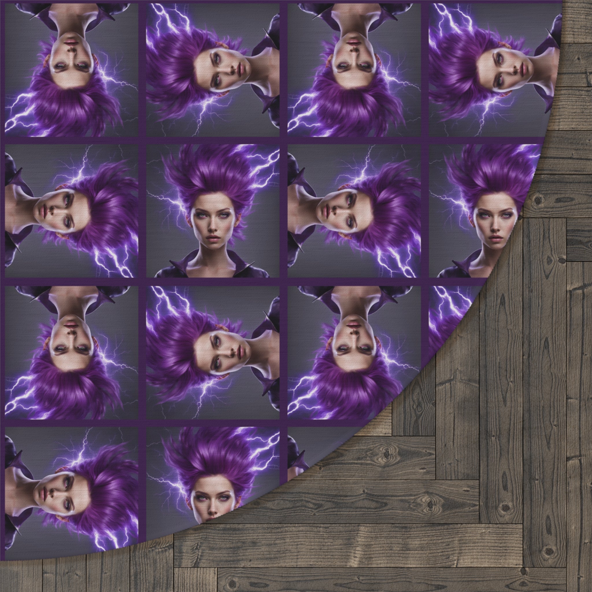 Brainstorm Round Rug for Epilepsy Awareness