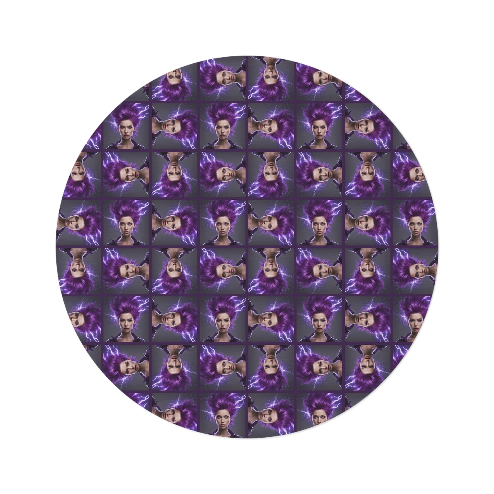 Brainstorm Round Rug for Epilepsy Awareness