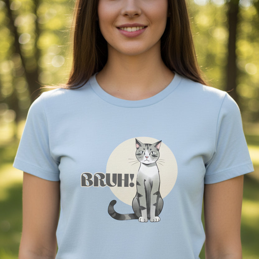 Bruh Cat Shirt – Funny Judgmental Cat Meme Tee