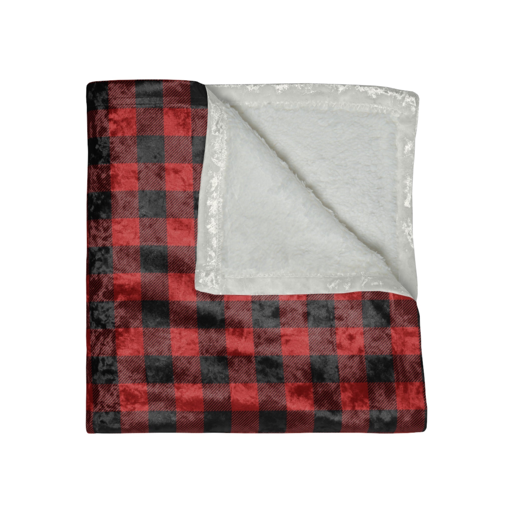 Buffalo Plaid Crushed Velvet Blanket