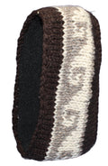 Fleeced Lined wood Headband- Two Tone Brown