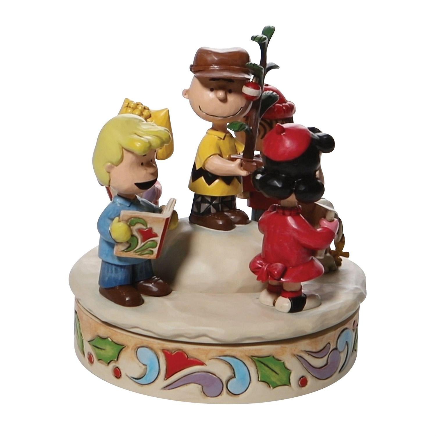 Charlie Brown and Friends around Christmas Tree