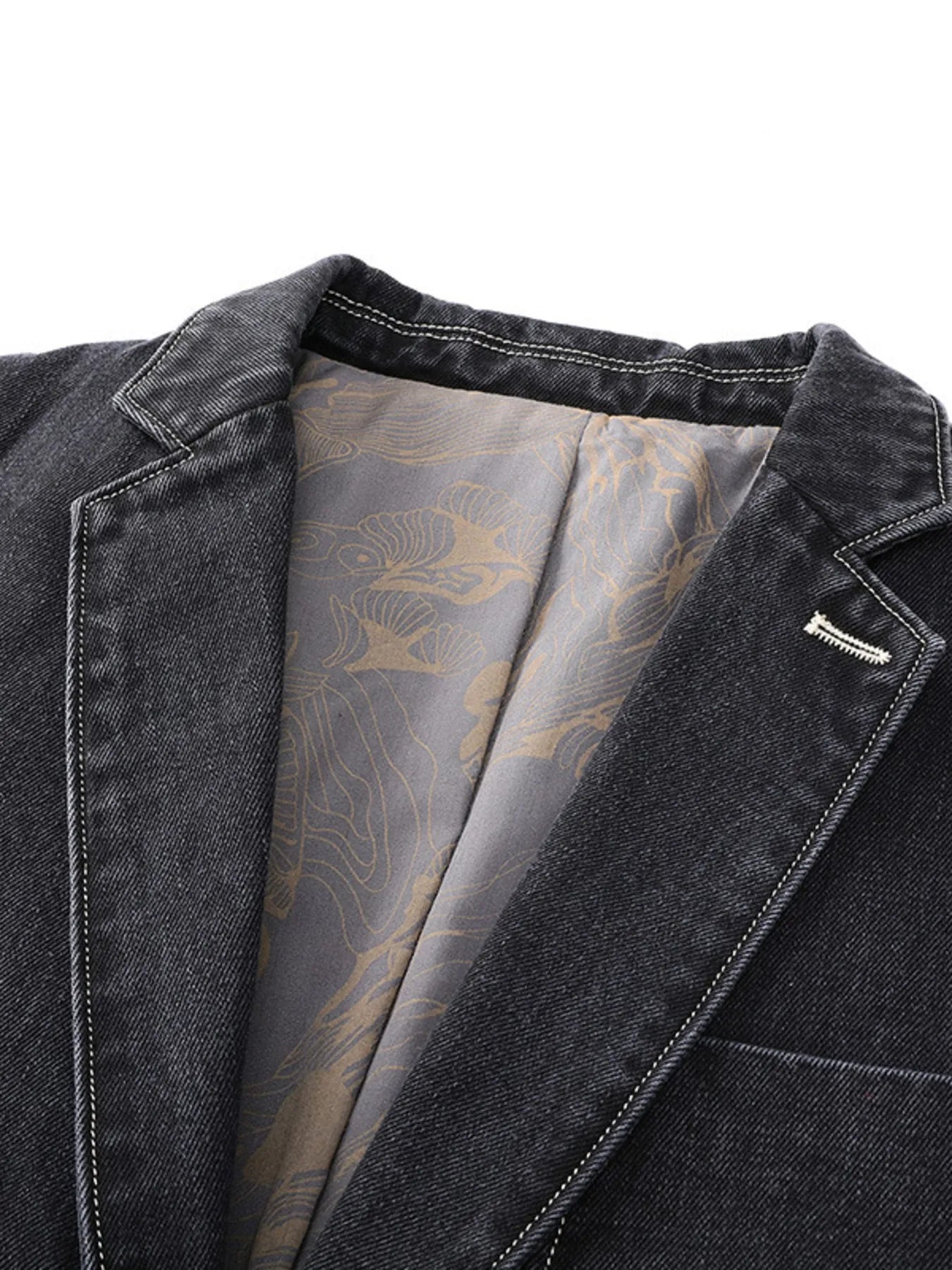 Lapel Collar Long Sleeve Blazer Plus Size