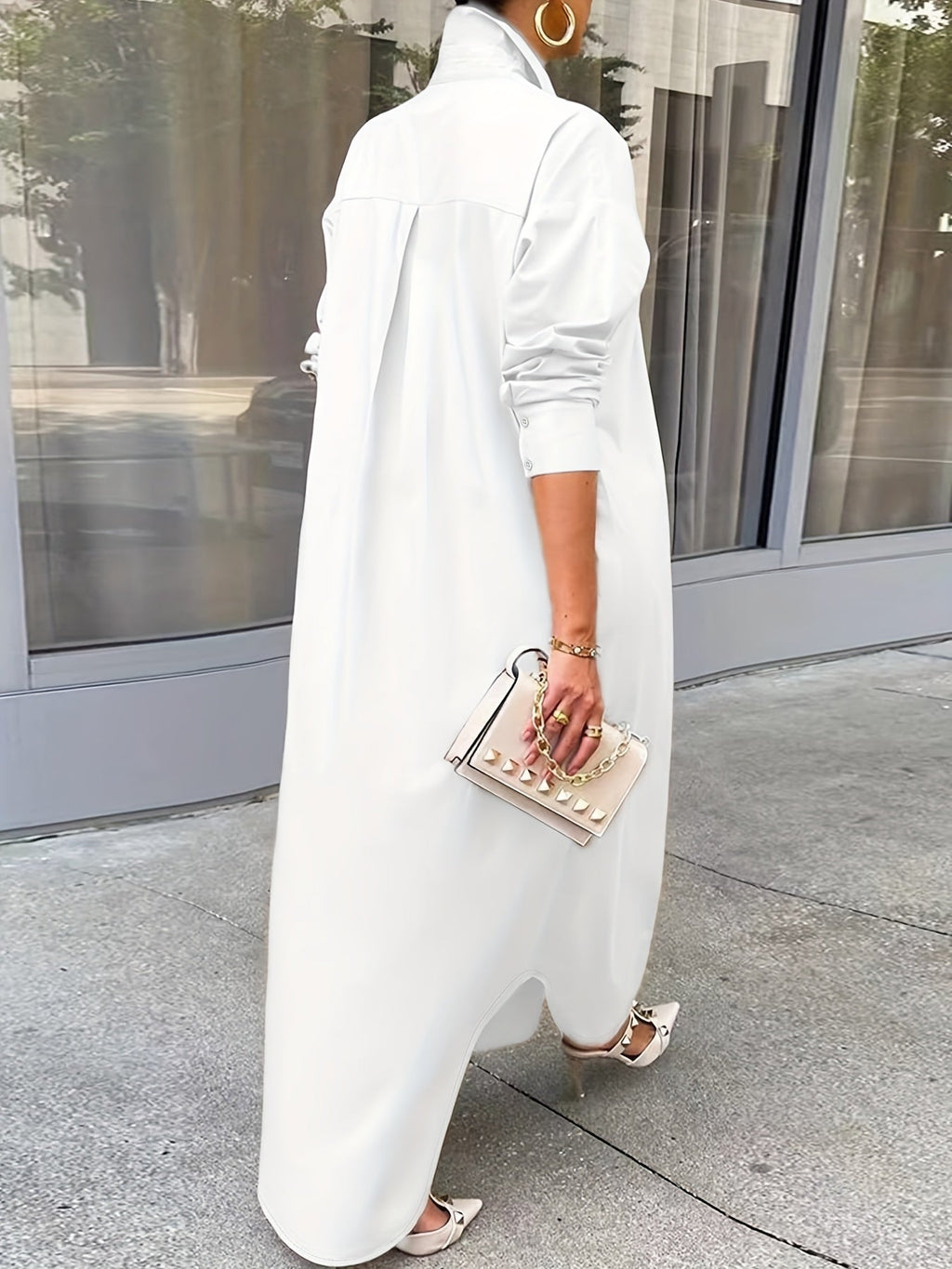 Long-sleeved Casual Shirts And Dresses With Multiple Wear Methods.