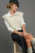 Umgee Oversized V Neck Vest