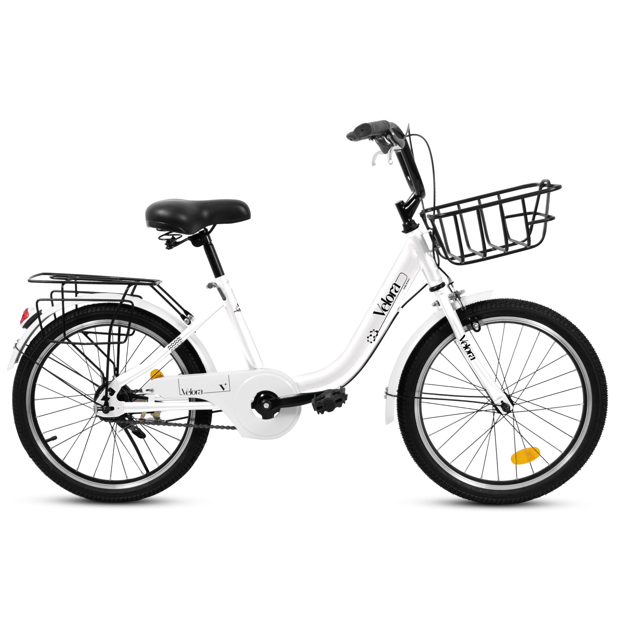 A20182  20 Inch Kids Bike for Boys & Girls, Children's Bicycle with Coaster Brake & V-Brake, 1-Speed, Chain Guard & Rear Rack, Lightweight Steel Frame (Pink, Green, Purple, White)