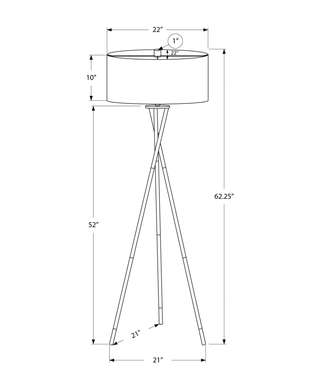 Lighting, 62'h, Floor Lamp, Nickel Metal, Grey Shade, Contemporary