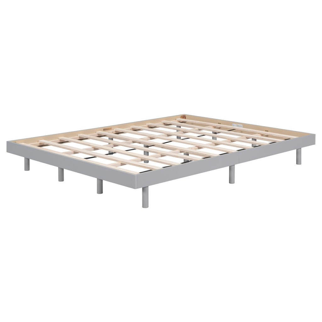 Modern Design Queen Floating Platform Bed Frame for Grey Color