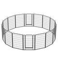 16 Panels Heavy-Duty Metal Playpen with Door, 39.37' H Dog Fence Pet Exercise Pen for Outdoor, Indoor