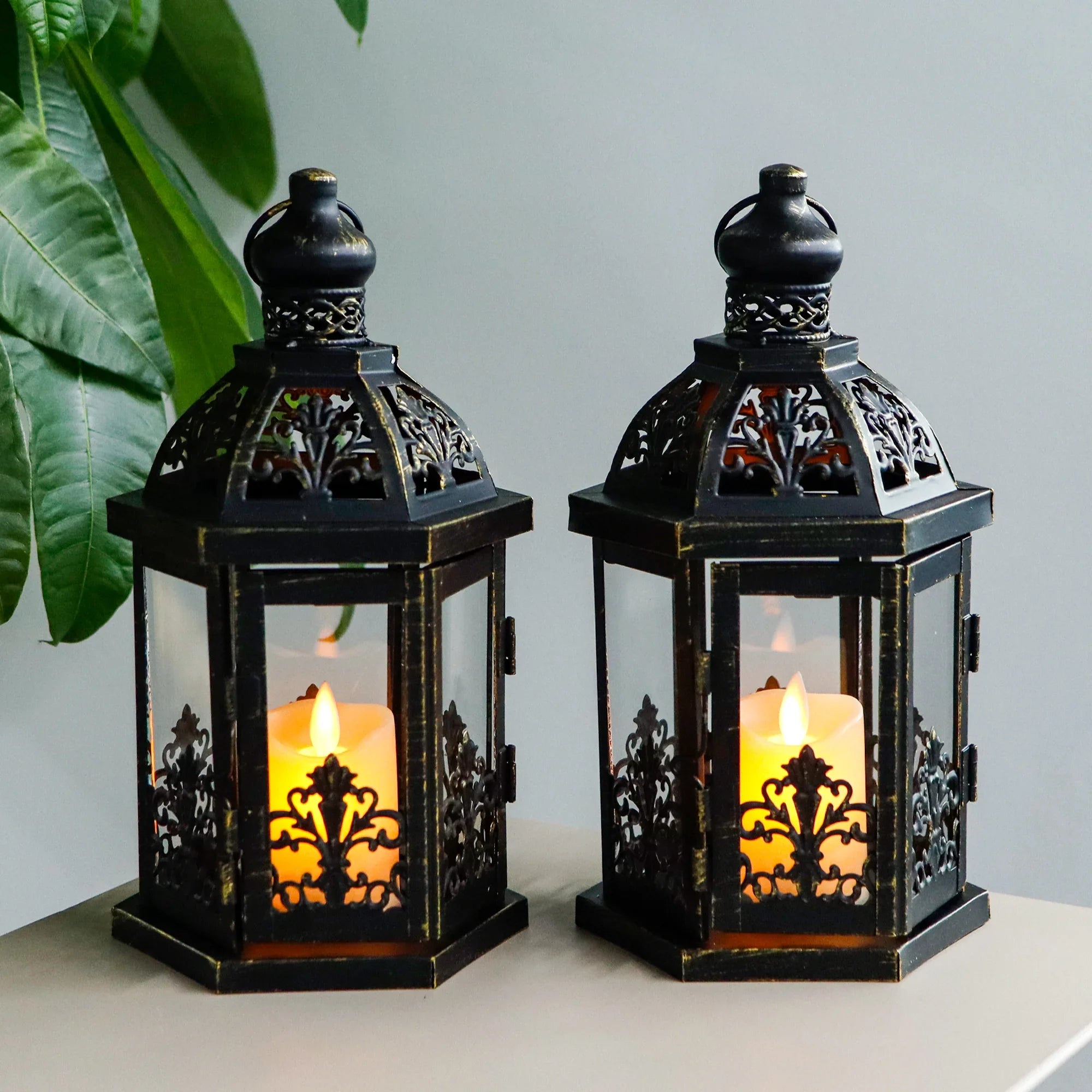 9.5" H Vintage Decorative Lanterns Metal Hanging Lantern