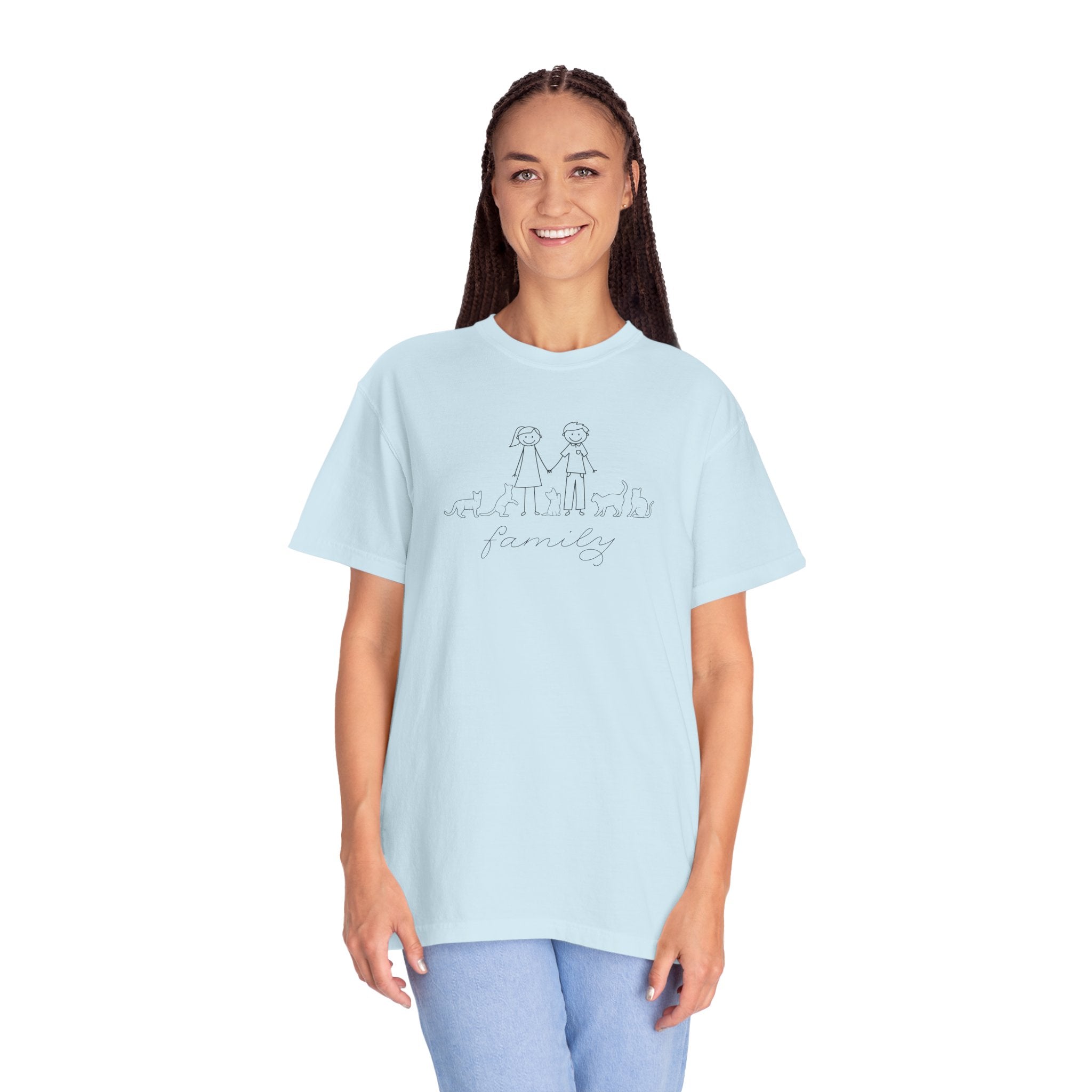 Cat Family Bond Unisex Garment-Dyed T-shirt