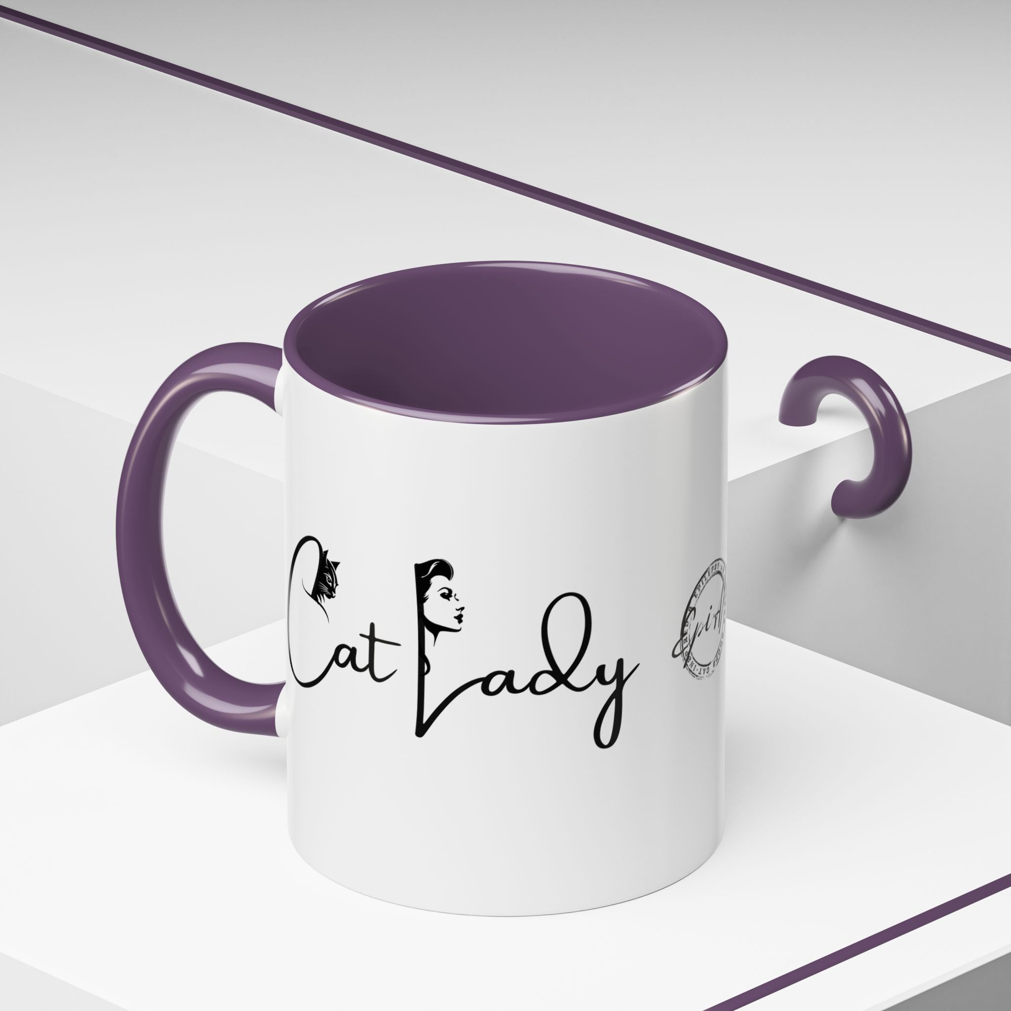 Cat Lady Accent Coffee Mug - Perfect Gift for Cat Lovers