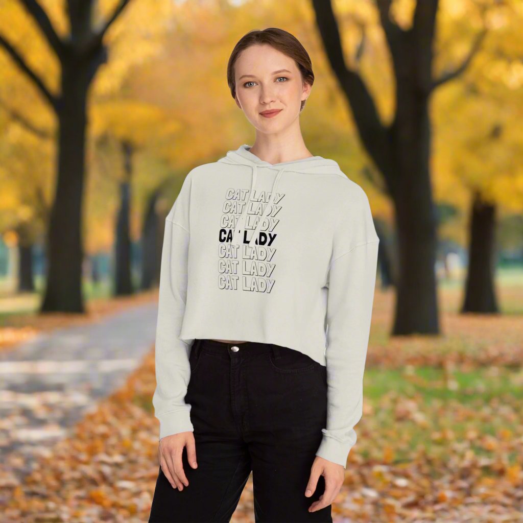 Cat Lady Cropped Hooded Sweatshirt