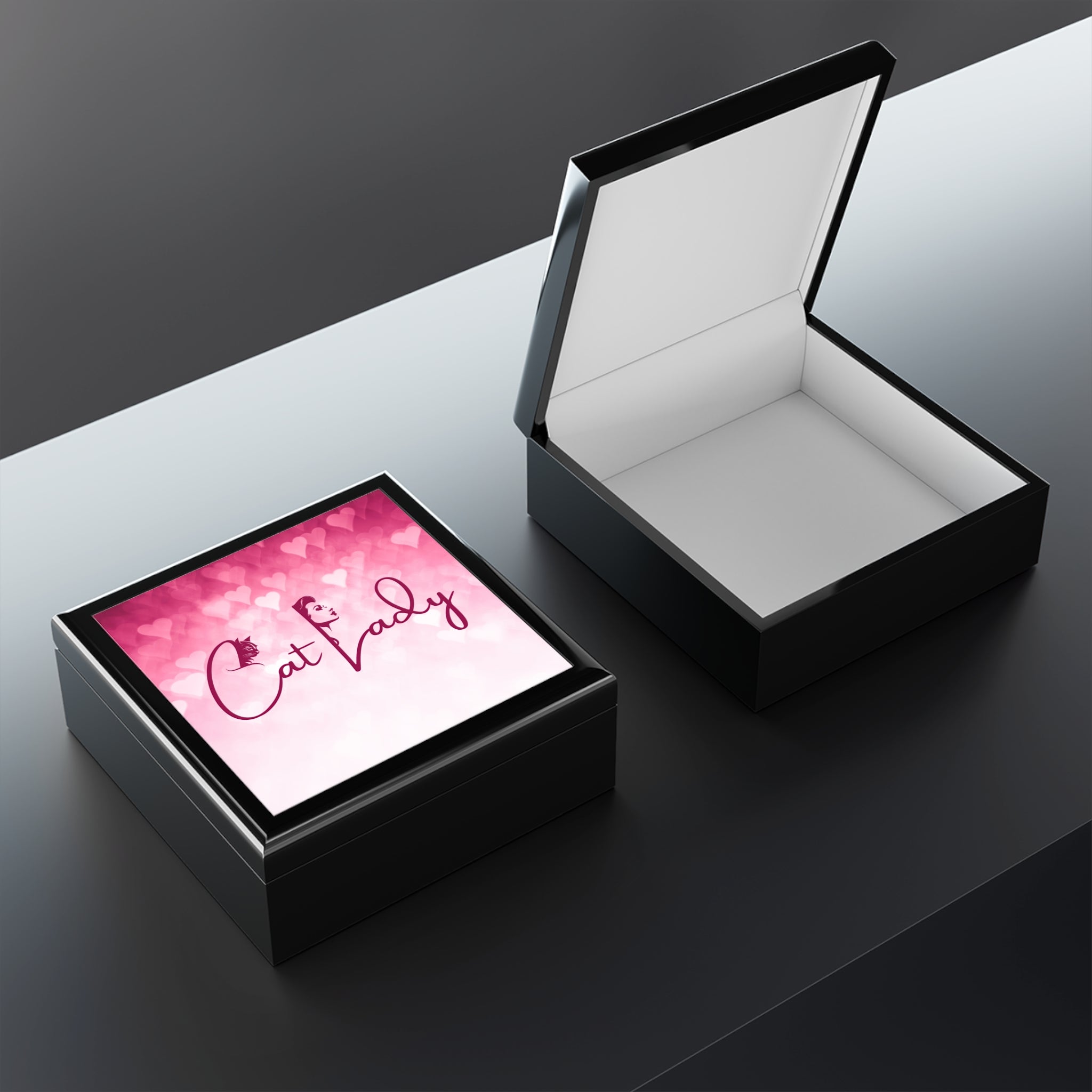 Cat Lady Hearts Jewelry Box - Perfect Gift for Cat Lovers