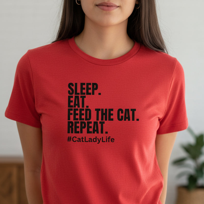 Cat Lady Life Cute Women's Softstyle T-Shirt