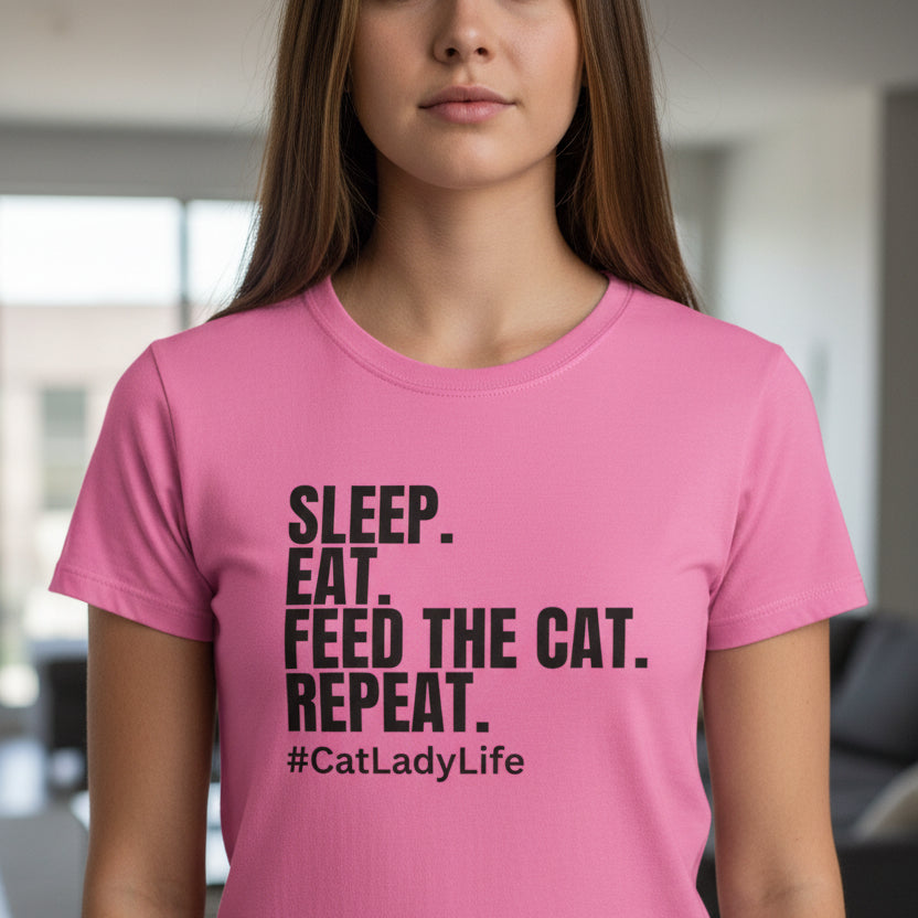 Cat Lady Life Cute Women's Softstyle T-Shirt
