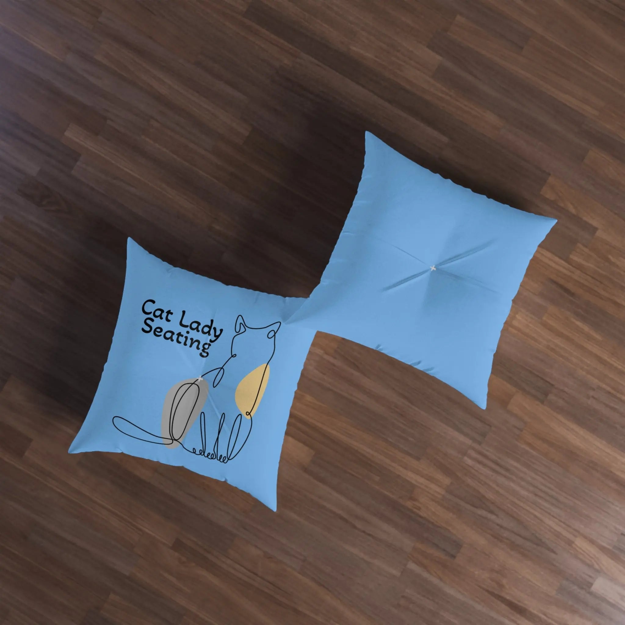 Cat Lady Seating Tufted Floor Pillow, Square
