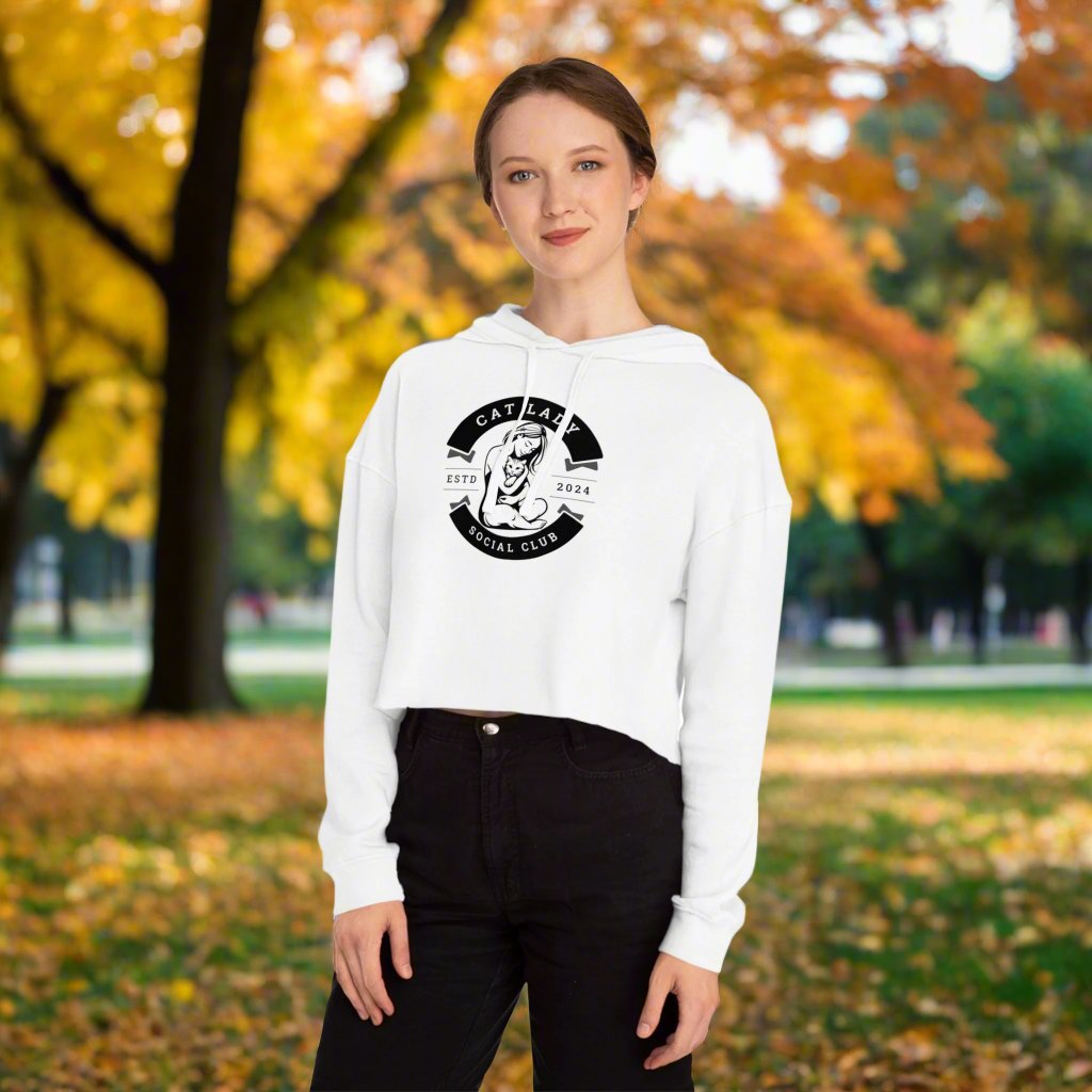 Cat Lady Social Club Cropped Hooded Sweatshirt