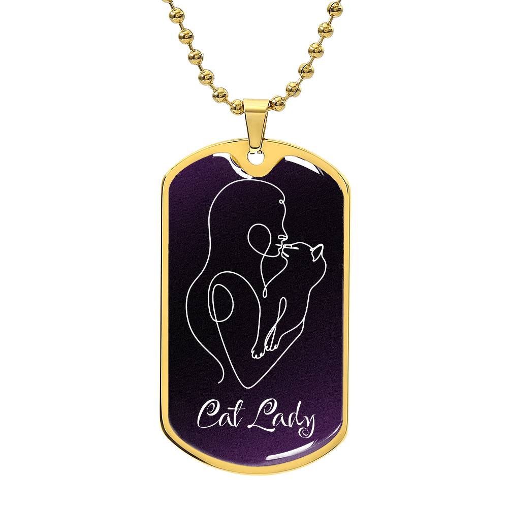 Cat Lady with Kitty Necklace