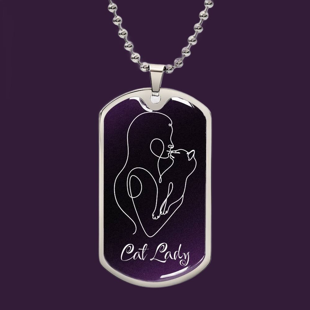 Cat Lady with Kitty Necklace